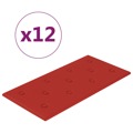 Painel Parede 12 pcs 60x30 cm Couro Art. 2,16 M² Vermelho Tinto