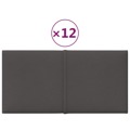 Painel de Parede 12 pcs 30x15 cm Tecido 0,54 M² Cinza-escuro