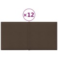 Painel de Parede 12 pcs 30x15 cm Tecido 0,54 M² Castanho