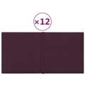 Painel de Parede 12 pcs 30x15 cm Tecido 0,54 M² Roxo