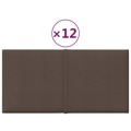 Painel de Parede 12pcs 30x15cm Tecido 0,54 M² Cinza-acastanhado