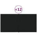 Painel de Parede 12 pcs 30x15 cm Tecido 0,54 M² Preto