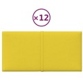 Painel de Parede 12 pcs 30x15 cm Tecido 0,54 M² Amarelo