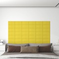 Painel de Parede 12 pcs 30x15 cm Tecido 0,54 M² Amarelo