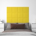 Painel de Parede 12 pcs 30x30 cm Tecido 1,08 M² Amarelo