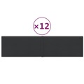 Painel de Parede 12 pcs 60x15 cm Tecido 1,08 M² Preto