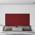 Painel Parede 12 pcs 60x30 cm Tecido 2,16 M² Cor Vermelho Tinto