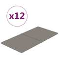 Painel de Parede 12 pcs 60x30 cm Veludo 2,16 M² Cinzento-claro