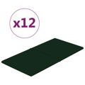 Painel de Parede 12 pcs 60x30 cm Veludo 2,16 M² Verde-escuro