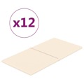 Painel de Parede 12 pcs 60x30 cm Veludo 2,16 M² Creme