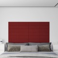 Painel de Parede 12 pcs 90x15 cm Tecido 1,62 M² Vermelho Tinto