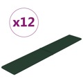 Painel de Parede 12 pcs 90x15cm Tecido 1,62 M² Cor Verde-escuro