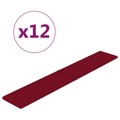 Painel de Parede 12 pcs 90x15 cm Veludo 1,62 M² Vermelho Tinto