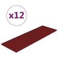 Painel Parede 12 pcs 90x30 cm Tecido 3,24 M² Vermelho Tinto