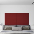 Painel Parede 12 pcs 90x30 cm Tecido 3,24 M² Vermelho Tinto