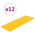 Painel de Parede 12 pcs 90x30 cm Veludo 3,24 M² Amarelo