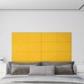 Painel de Parede 12 pcs 90x30 cm Veludo 3,24 M² Amarelo