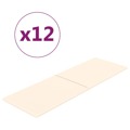 Painel de Parede 12 pcs 90x30 cm Veludo 3,24 M² Cor Creme