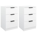 Mesas de Cabeceira 2 pcs 40x36x65 cm Branco