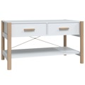 Mesa de Centro 82x48x45 cm Derivados de Madeira Branco