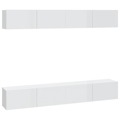 Armários de Parede 4 pcs 100x30x30 cm Branco Brilhante