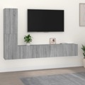 Conjunto Móveis de Tv 4 pcs Madeira Processada Sonoma Cinza