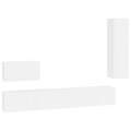 Conjunto Móveis de Tv Madeira Processada Branco Brilhante 4 pcs