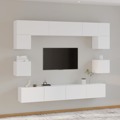 Conjunto Móveis de Tv 8 pcs Madeira Processada Branco