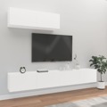 Conjunto de Móveis de Tv Derivados de Madeira Branco 3 pcs