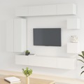 Conjunto Móveis de Tv 8 pcs Madeira Processada Branco