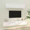 Conjunto de Móveis de Tv Derivados de Madeira Branco 4 pcs