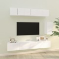 Conjunto de Móveis de Tv Derivados de Madeira Branco 6 pcs