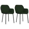 Cadeiras de Jantar 2 pcs Veludo Verde-escuro