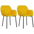 Cadeiras de Jantar 2 pcs Veludo Amarelo