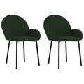 Cadeiras de Jantar 2 pcs Veludo Verde-escuro