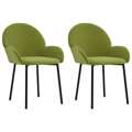 Cadeiras de Jantar 2 pcs Veludo Verde-claro