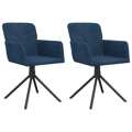 Cadeiras de Jantar Giratórias 2 pcs Veludo Azul