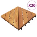 Ladrilhos de Terraço 20 pcs 30x30 cm Acácia Maciça Castanho