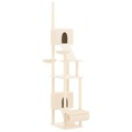 árvore P/ Gatos Altura Ajustável Chão ao Teto 277-303 cm Creme