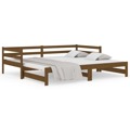 Estrutura Sofá-cama Puxar 2x(90x190) cm Pinho Maciço Castanho