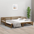 Estrutura Sofá-cama Puxar 2x(90x190) cm Pinho Maciço Castanho