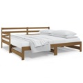 Estrutura Sofá-cama de Puxar 2x(90x190)cm Pinho Maciço Castanho