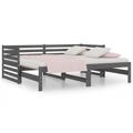 Estrutura Sofá-cama de Puxar 2x(90x190)cm Pinho Maciço Cinzento