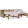 Estrutura Sofá-cama de Puxar 2x(90x190)cm Pinho Maciço Castanho