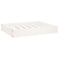 Cama para Cães 61,5x49x9 cm Madeira de Pinho Maciça Branco