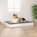 Cama para Cães 91,5x64x9 cm Madeira de Pinho Maciça Branco