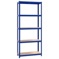 5-Layer Storage Shelf Blue Steel&madeira de Engenharia