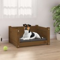 Cama P/ Cães 55,5x45,5x28 cm Madeira Pinho Maciça Castanho Mel