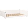 Cama para Cães 105,5x75,5x28 cm Madeira de Pinho Maciça Branco