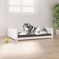 Cama para Cães 105,5x75,5x28 cm Madeira de Pinho Maciça Branco